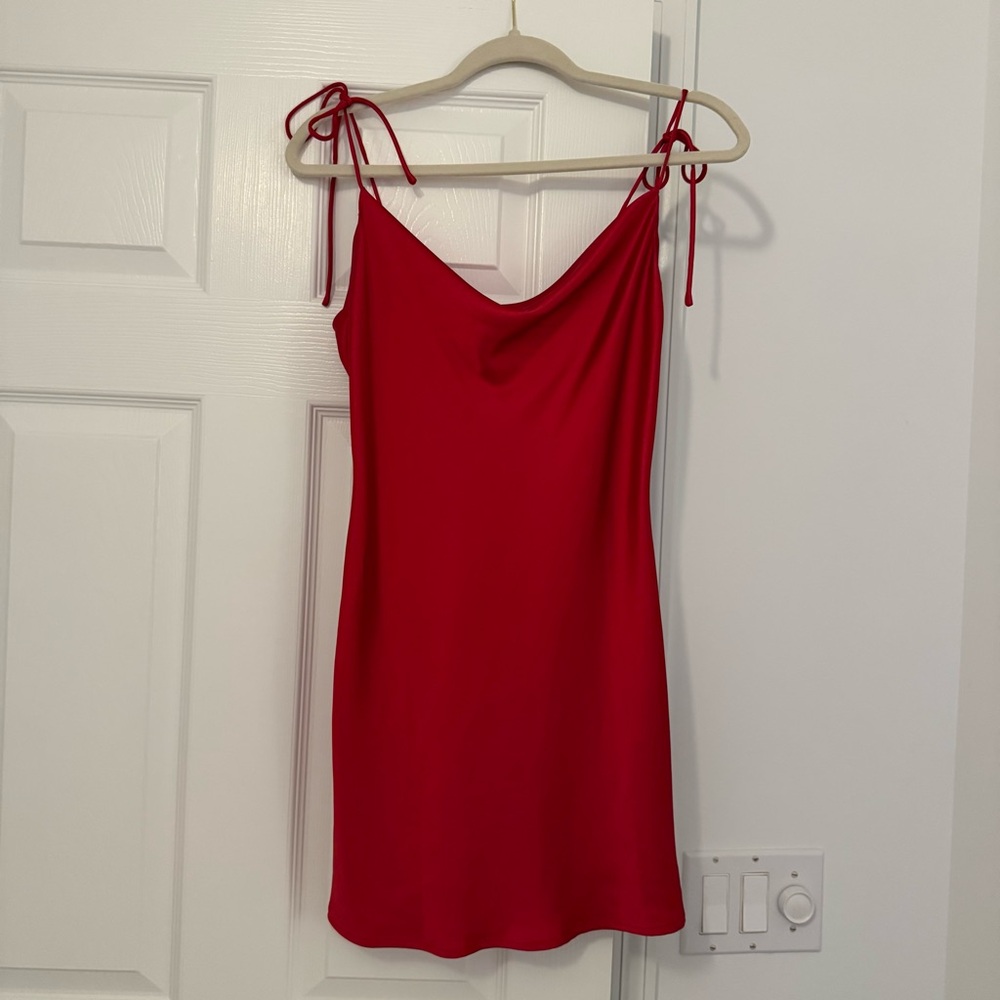 White Fox Boutique Red Slip Mini Dress